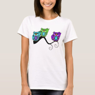 Camiseta T-shirt colorido da coruja