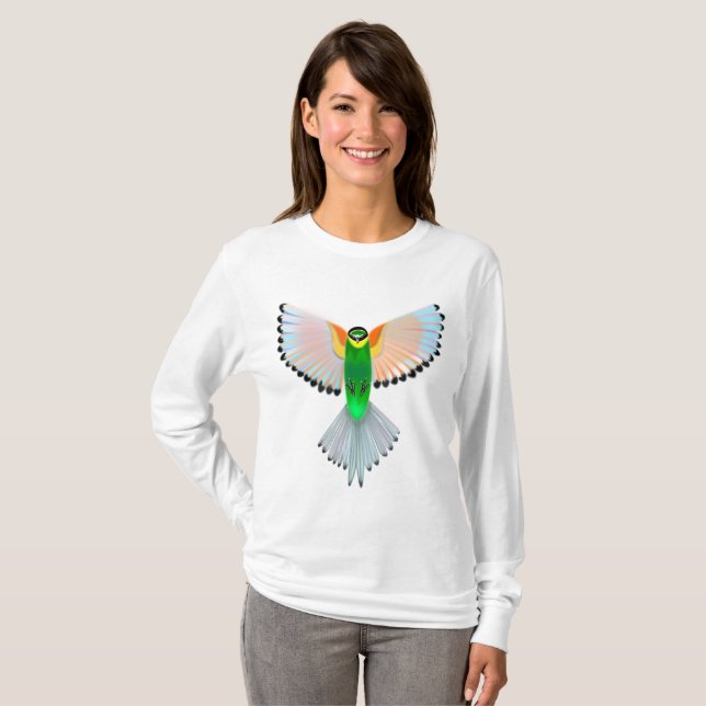 Camiseta T-Shirt Colorido de Aves (Frente Completa)