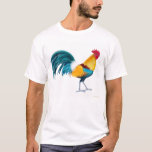 Camiseta T-shirt colorido do galo