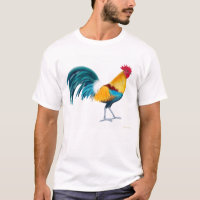 T-shirt colorido do galo