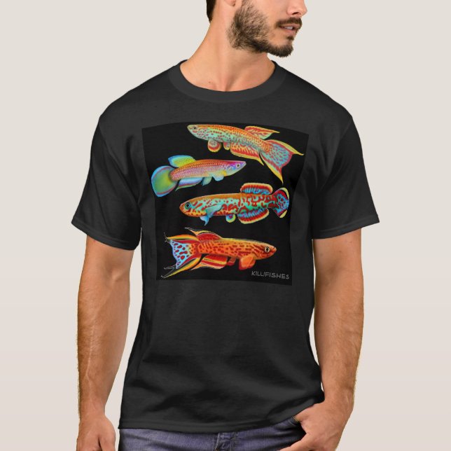 Camiseta T-shirt colorido do Killifish (Frente)