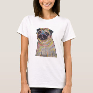 Camiseta T-shirt colorido do Pug