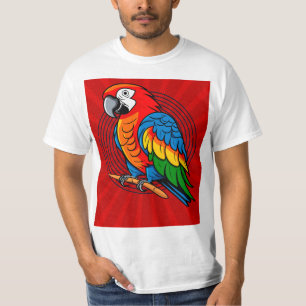 Camiseta T-Shirt Colorido Pássaro de Papagaio