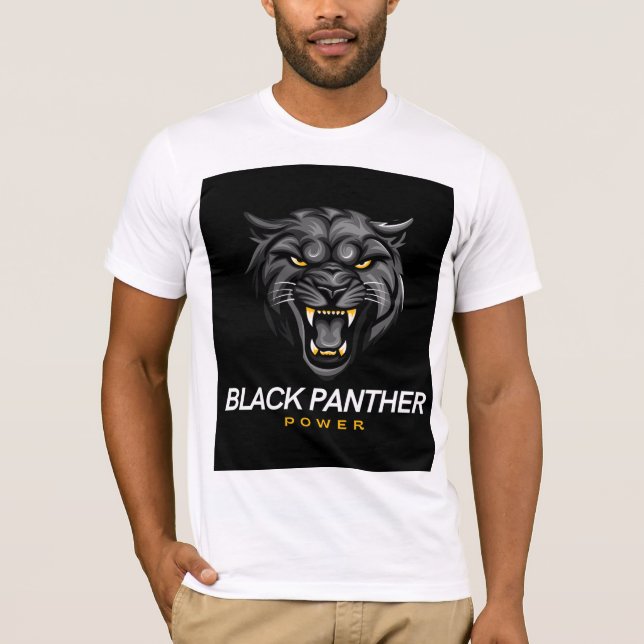 Camiseta T-Shirt com alimentação de pantera preta (Frente)