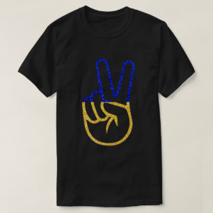 Camiseta T-Shirt Com Bandeira Ucraniana De Paz