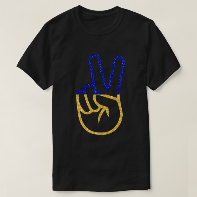Camiseta T-Shirt Com Bandeira Ucraniana De Paz (Frente do Design)