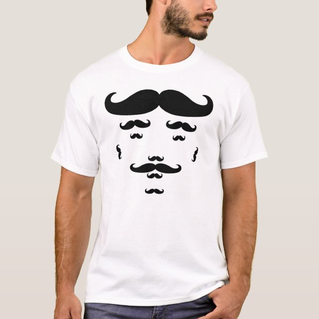 Camiseta T-Shirt com bigode a 100% (Frente)