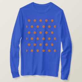 Camiseta T-Shirt com bolinhas comprida (Denim Blue & Orange