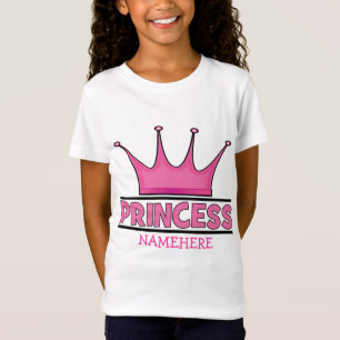 Camiseta T-Shirt com Boné de Princesa Rosa Personalizada