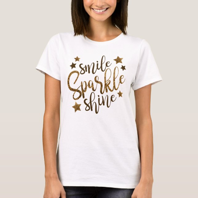 Camiseta T-Shirt com Brilho de Sorriso (Frente)
