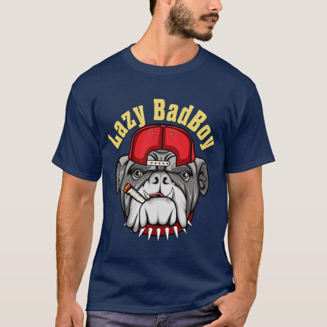Camiseta T-Shirt com Bulldog Inglês Preguiçoso (Frente)
