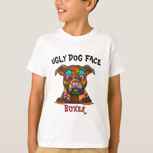 Camiseta T-Shirt com cara feia de cão boxer única