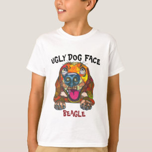 Camiseta T-Shirt com cara feia única de beagle