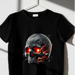 Camiseta T-Shirt com caveira vermelha assustadora