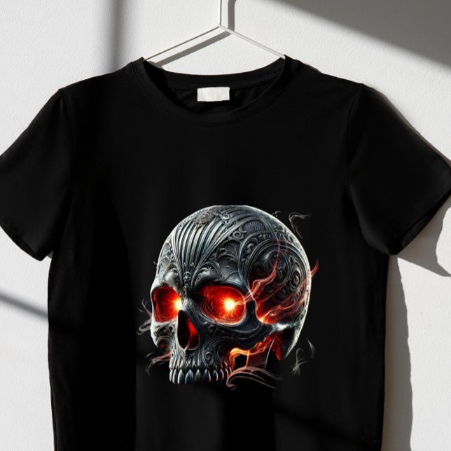 Camiseta T-Shirt com caveira vermelha assustadora (Criador carregado)