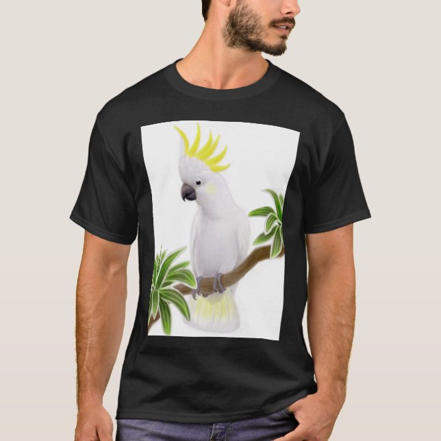 Camiseta T-shirt com crista do Cockatoo do enxofre (Frente)