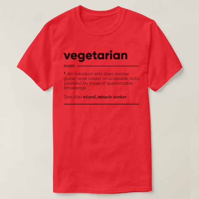 Camiseta T-Shirt com Definição Engraçada Vegetariana (Frente do Design)
