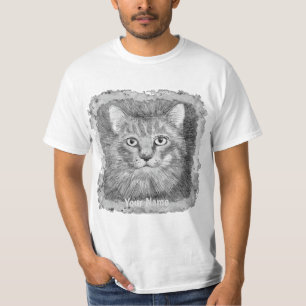Camiseta T-Shirt com Desenho de Gato