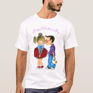 Camiseta T-Shirt com dia de os namorados de Casal Bonito