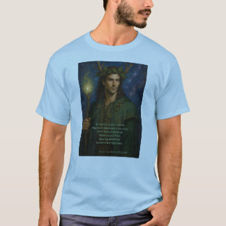 Camiseta T-Shirt com Druid e Poem por Xoe Celticwell