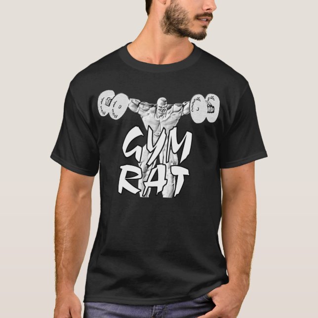 Camiseta T-Shirt Com Elevador De Peso De Rato De Gym (Frente)