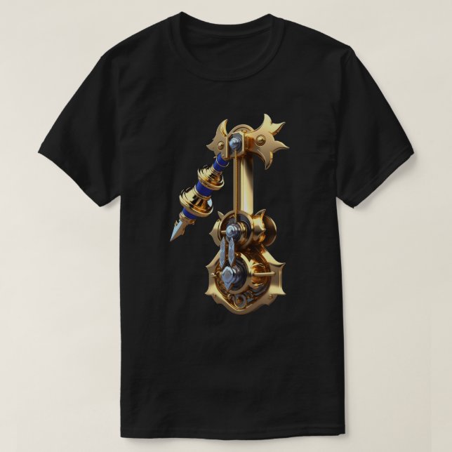 Camiseta T-Shirt com Espada 3D - Estilo Guerreiro Epic Fant (Frente do Design)