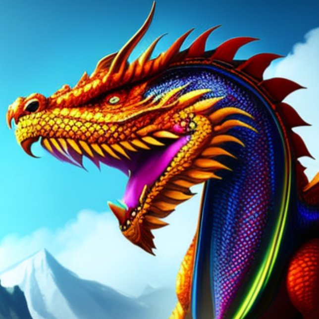 Camiseta T-Shirt Com Face De Dragão Mágico (Criador carregado)