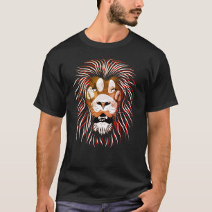 Camiseta T-Shirt com Face de Leão Tribal