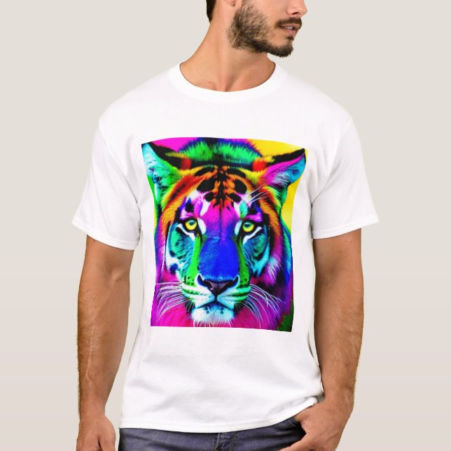 Camiseta T-Shirt Com Face De Tigre (Frente)