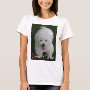 Camiseta T-shirt com foto do cão, algodão de Tulear