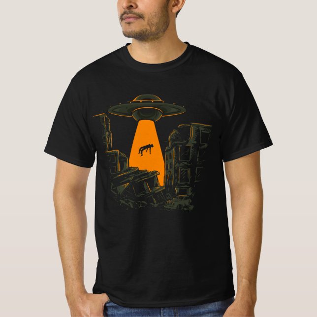 Camiseta T-Shirt com Gráfico de Espaço (Frente)