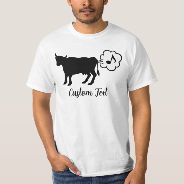 Camiseta T-Shirt Com Ícone De Metano De Vaca (Frente)
