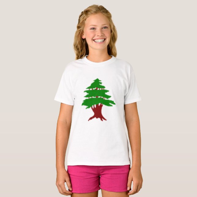 Camiseta T-Shirt com Imagem Patriótica Premium do Cedro do  (Frente Completa)