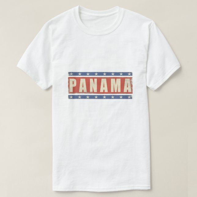 Camiseta T-shirt com impressão legal da bandeira de Panamá (Frente do Design)