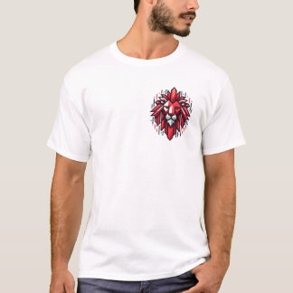 Camiseta T-Shirt com Leão Geométrico - Resistência Negrito 