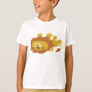 Camiseta T-Shirt com Leão Preguiçoso de Cartoon Bonito