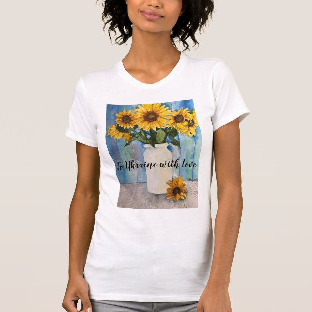Camiseta T-Shirt com mensagem de apoio à Ucrânia (Frente)