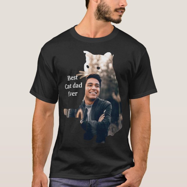 Camiseta T-Shirt com modelo de foto de gato fofo moderno (Frente)