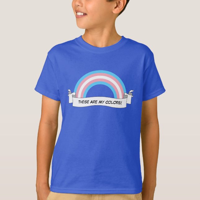 Camiseta T-Shirt com orgulho arco-íris transgênero (Frente)