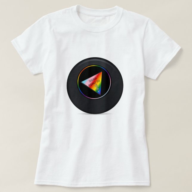 Camiseta T-Shirt com Orgulho de Bola Magic Oito (Frente do Design)