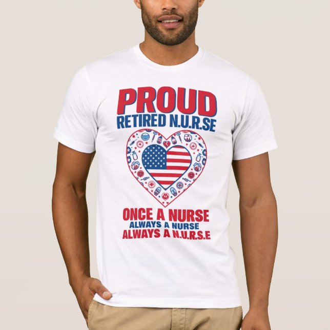 Camiseta T-Shirt com Orgulho de Enfermeira Aposentado (Frente)