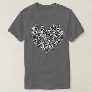 Camiseta T-Shirt com Oulina do Coração Crânio
