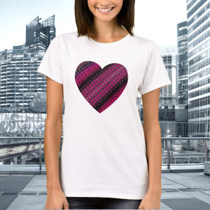 Camiseta T-Shirt com Padrão Rosa Quente abstrato