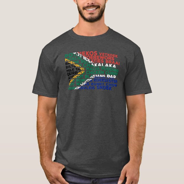 Camiseta T-Shirt com pavilhão de Comida da África do Sul (Frente)