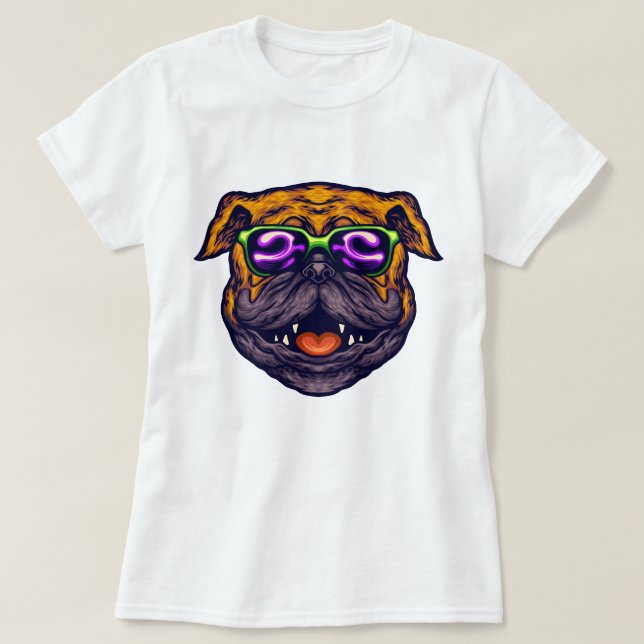 Camiseta T-Shirt com Pug Cute (Frente do Design)