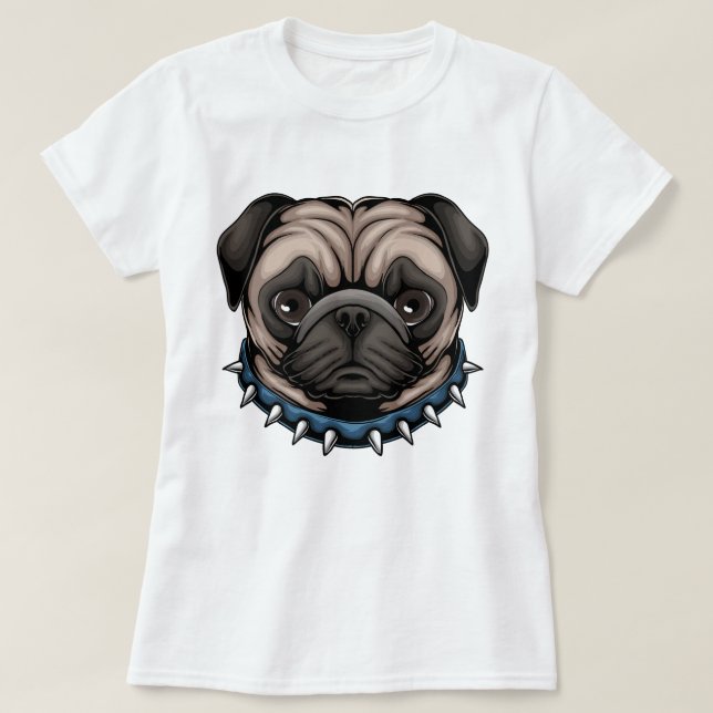 Camiseta T-Shirt com Pug Cute (Frente do Design)