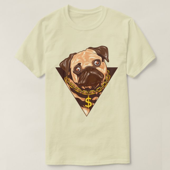 Camiseta T-Shirt com Pug Cute (Frente do Design)