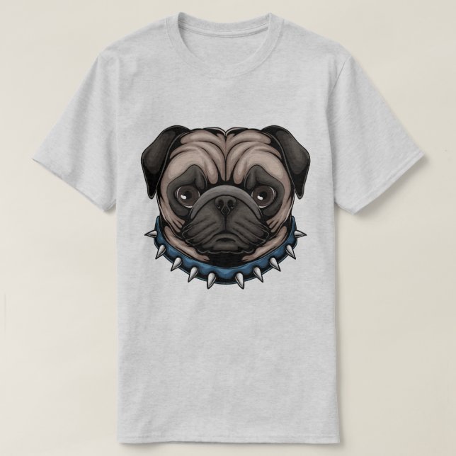 Camiseta T-Shirt com Pug Cute (Frente do Design)