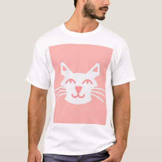 Camiseta T-Shirt com rosto de gato sorridente