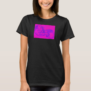 Camiseta T-Shirt com sereia de onda rosa